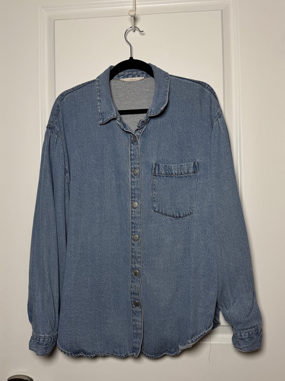 Light Blue Denim Button-Up Shirt